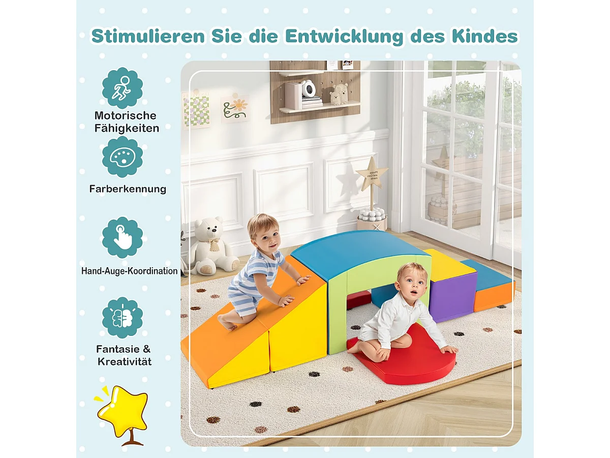 Große Schaumstoffbausteine für Kinder, 6-teiliges Set