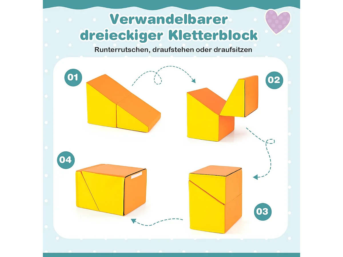 Große Schaumstoffbausteine für Kinder, 6-teiliges Set