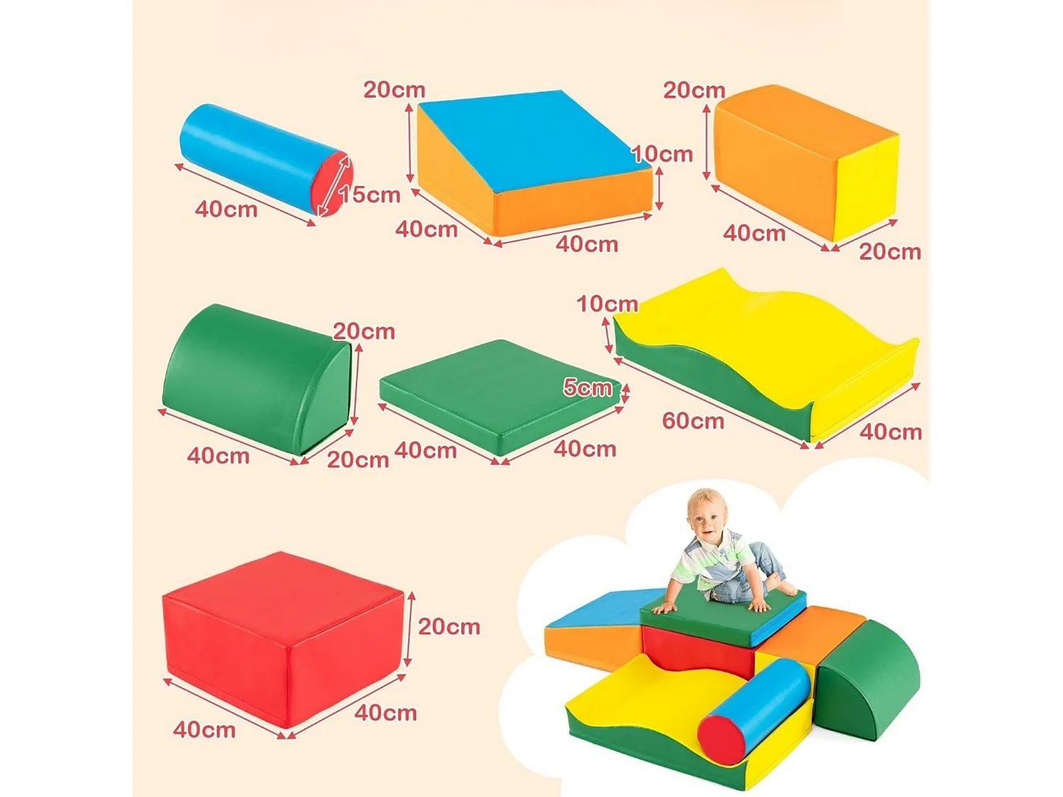 Weiche Schaumstoff-Bausteine für Kinder