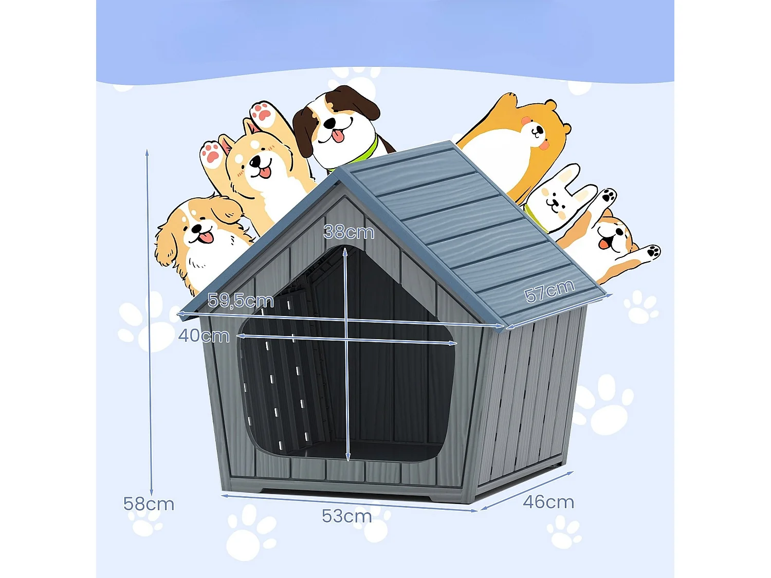 Casetta da giardino per animali con fori di ventilazione Casetta da giardino