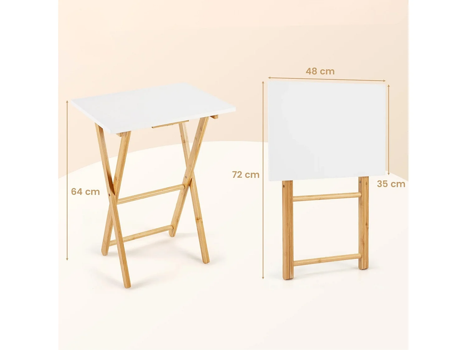Lot de 2 tables pliantes Table d'appoint