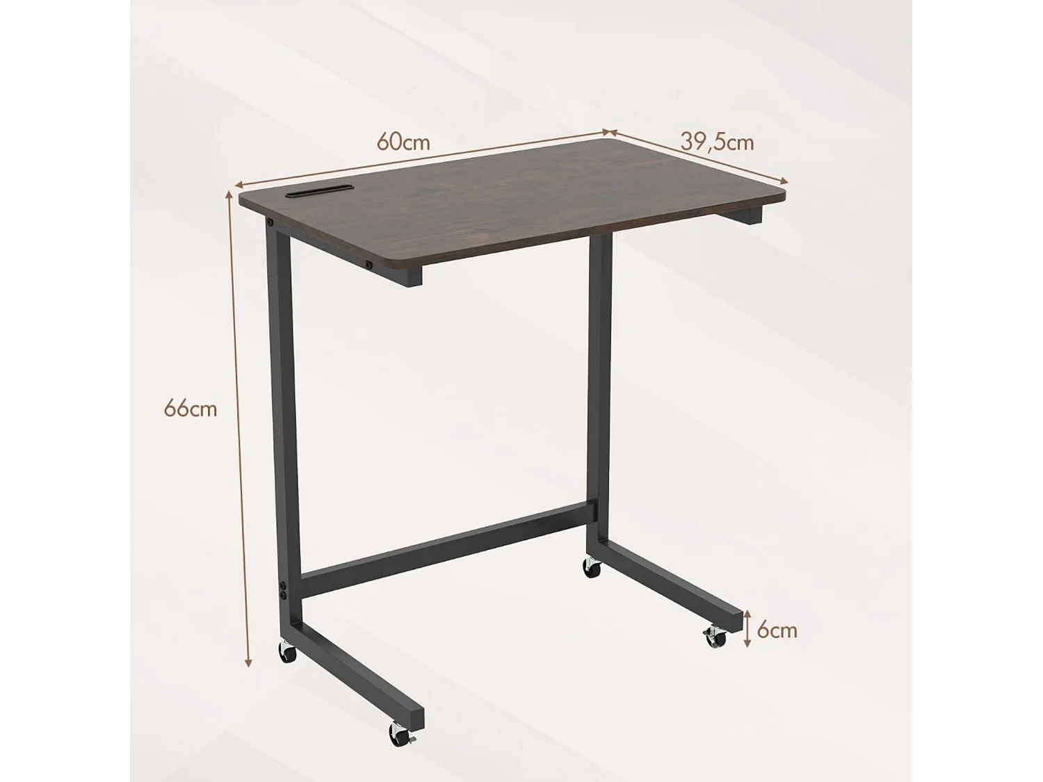 Table d'appoint à roulettes Table mobile pour ordinateur portable