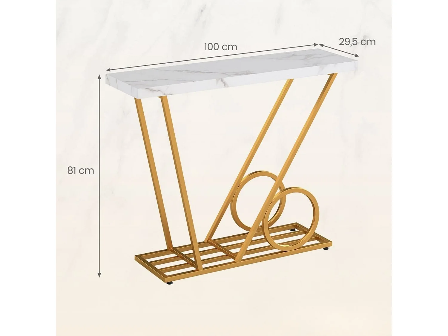 Moderno tavolino da salotto in stile glamour con finitura effetto marmo