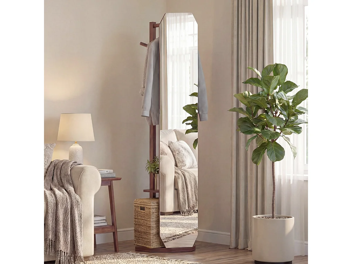 Porte-vêtements pivotant avec miroir - Porte-vêtements pour le couloir
