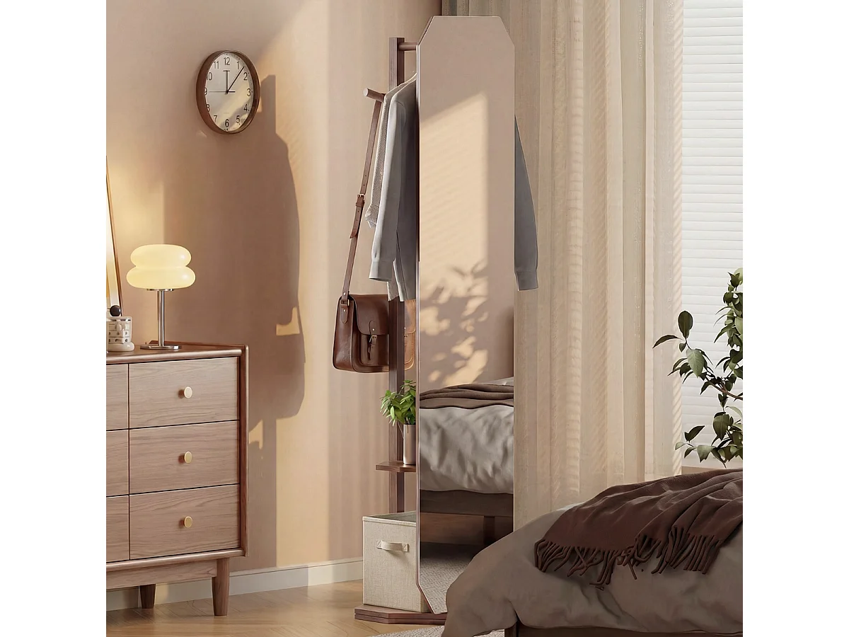 Porte-vêtements pivotant avec miroir - Porte-vêtements pour le couloir