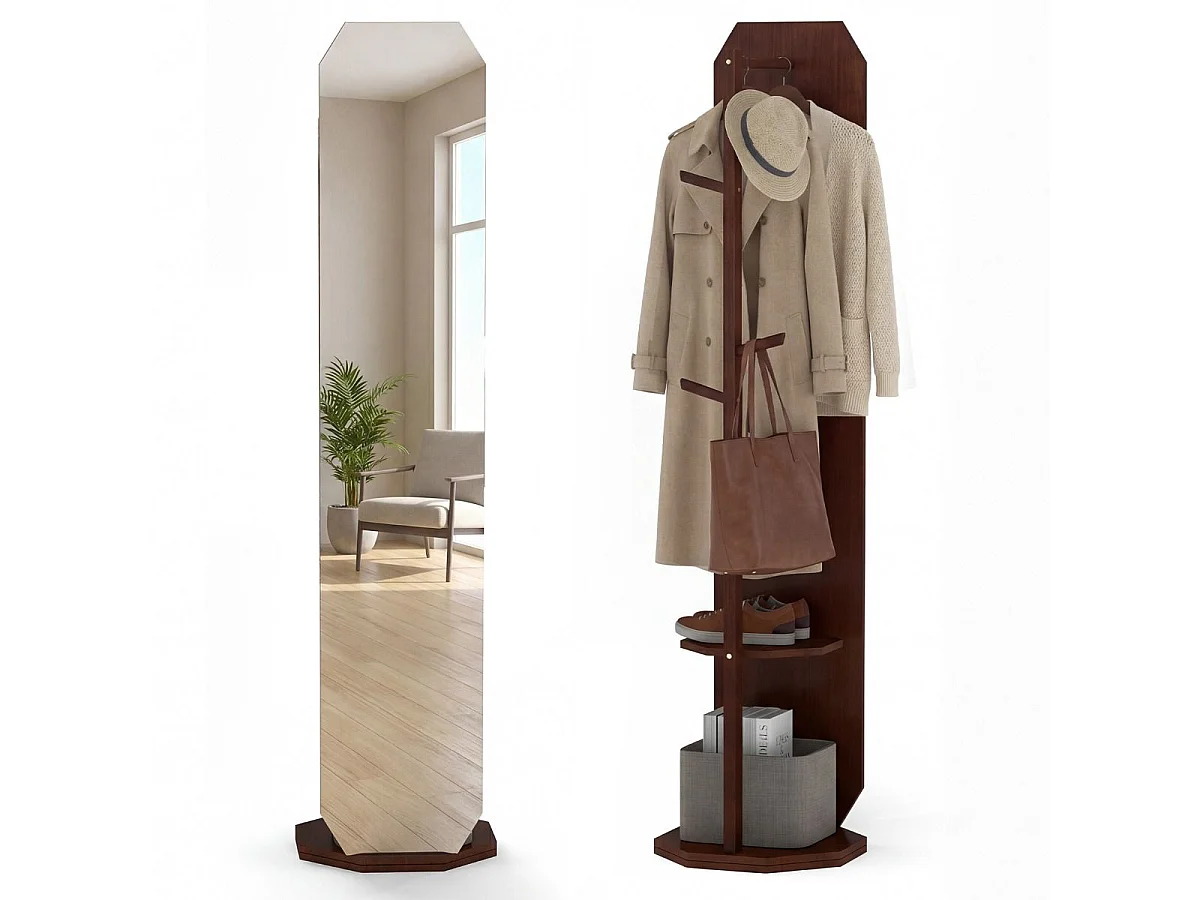 Porte-vêtements pivotant avec miroir - Porte-vêtements pour le couloir