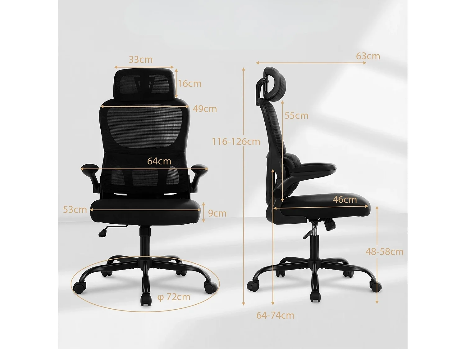 Obrotowy fotel biurowy Krzesło ergonomiczne