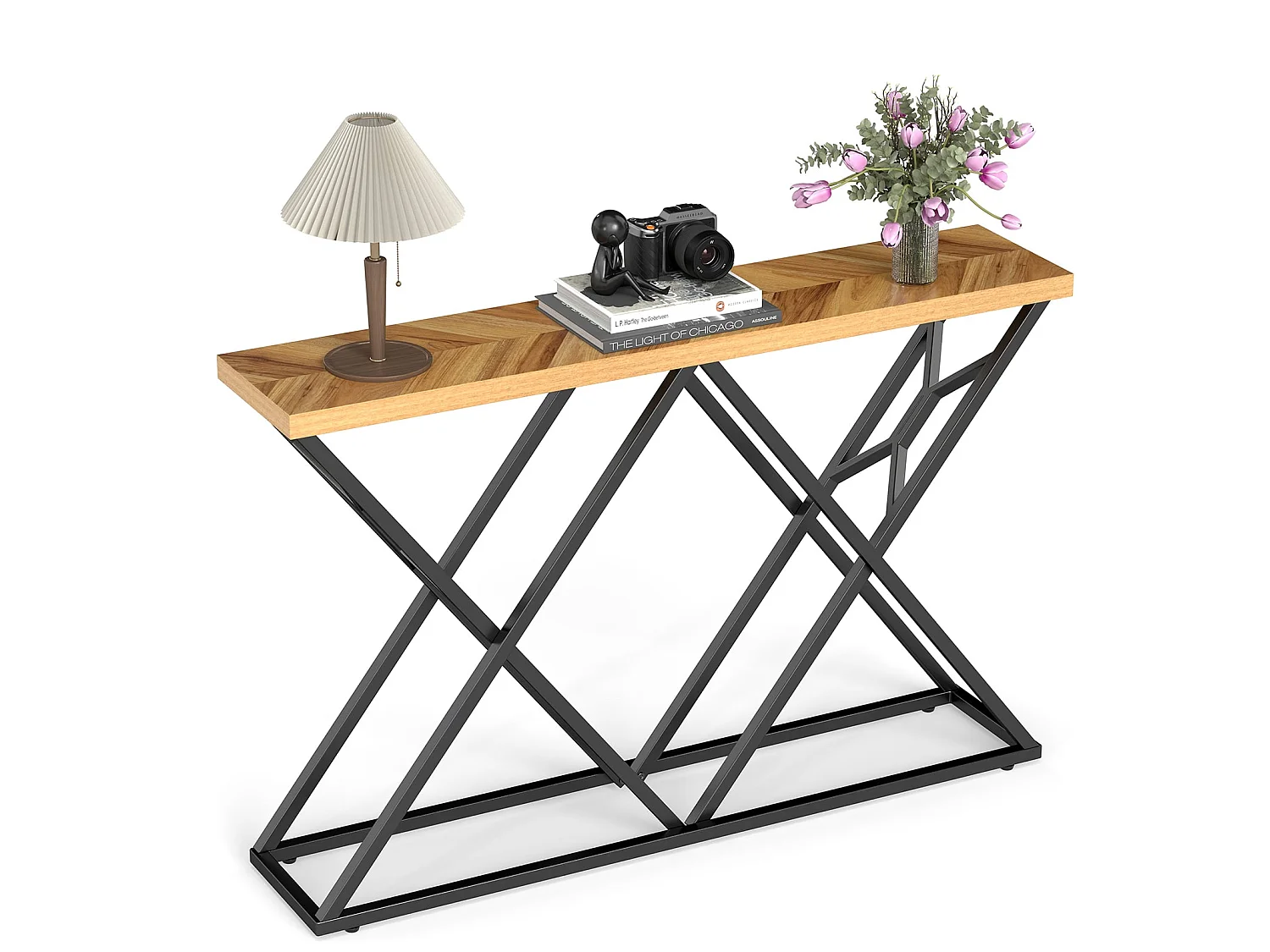 Consolle per l'ingresso con base geometrica Tavolino da ingresso
