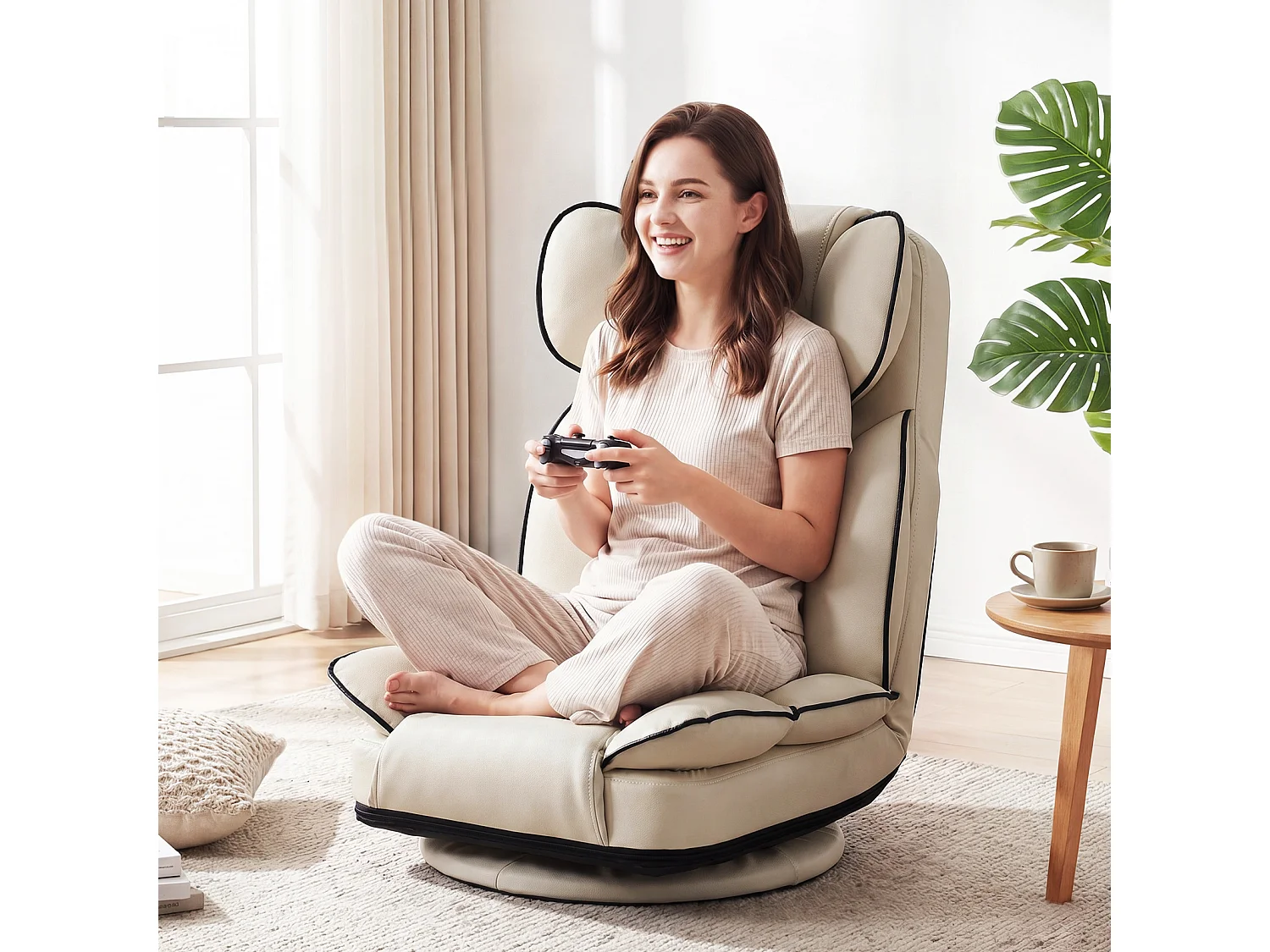 Fauteuil de salon pliable avec dossier réglable
