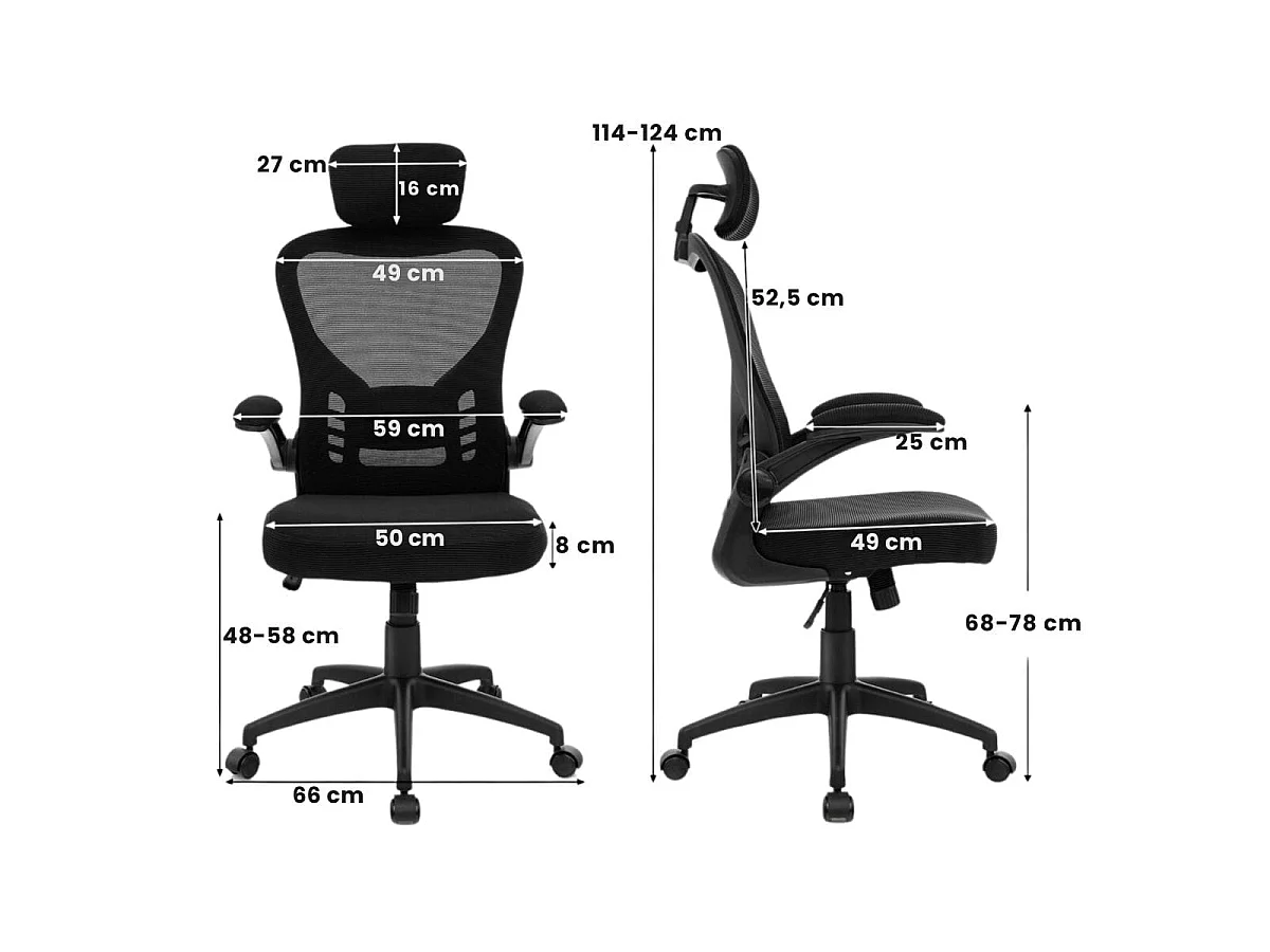 Ergonomischer Bürostuhl aus Netzgewebe mit Schaukellehne Chefsessel Drehbarer PC Stuhl