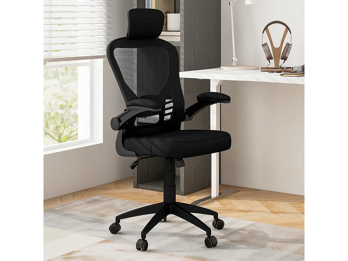 Ergonomischer Bürostuhl aus Netzgewebe mit Schaukellehne Chefsessel Drehbarer PC Stuhl