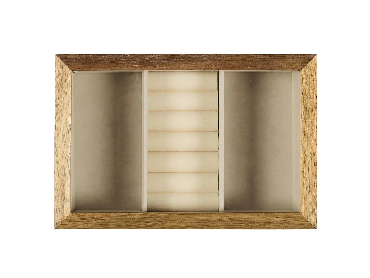 Boîte à bijoux en bois d'acacia et verre L24 cm - LIA