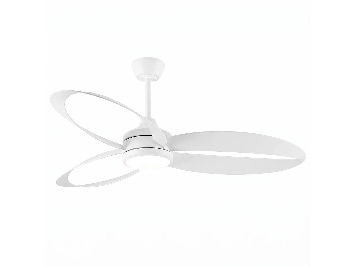 Parrot Uncle LED-Deckenventilator, 106,7 cm, 6 Geschwindigkeitsstufen, 3 Farbtemperaturen, Design-Flügel in Weiß