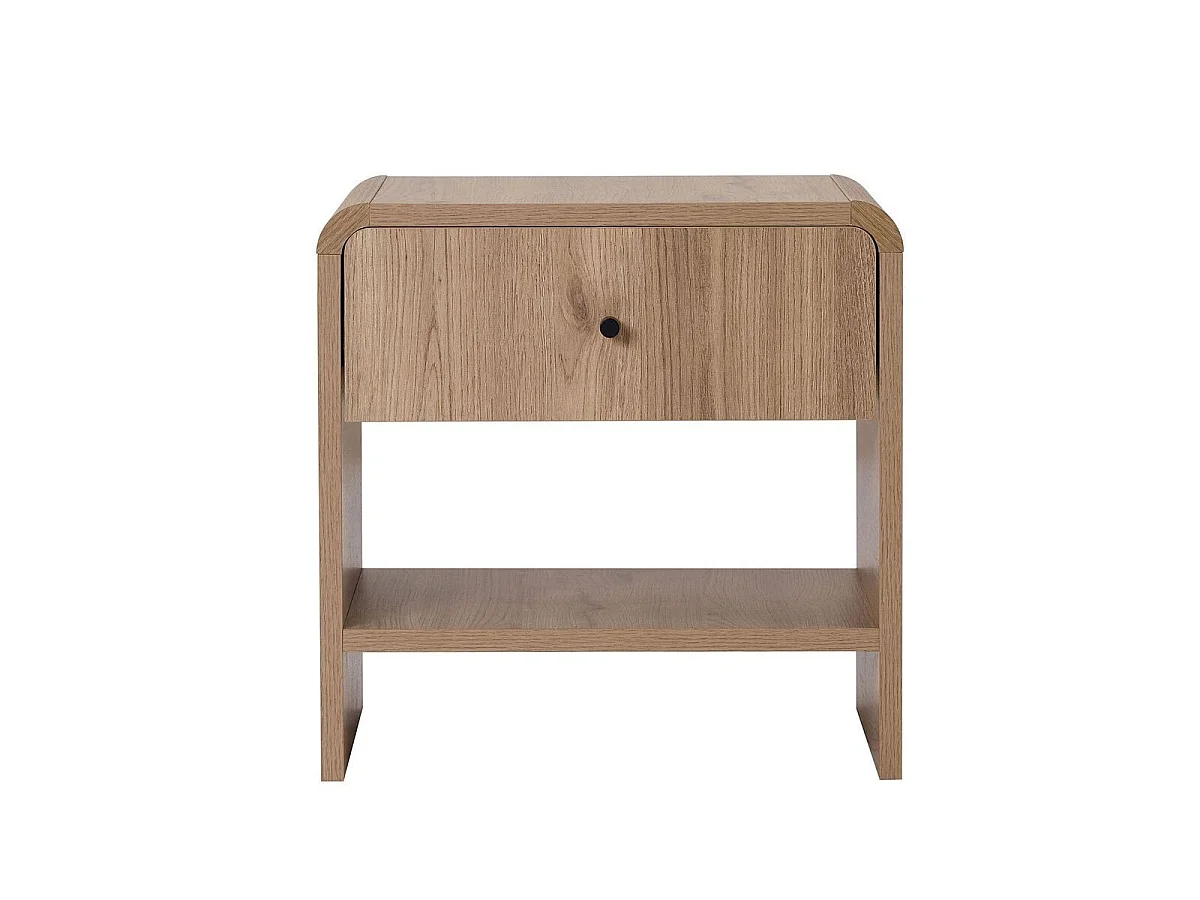 Natbord med 1 skuffe og 1 niche med afrundede kanter, 45 cm bred - CELENA