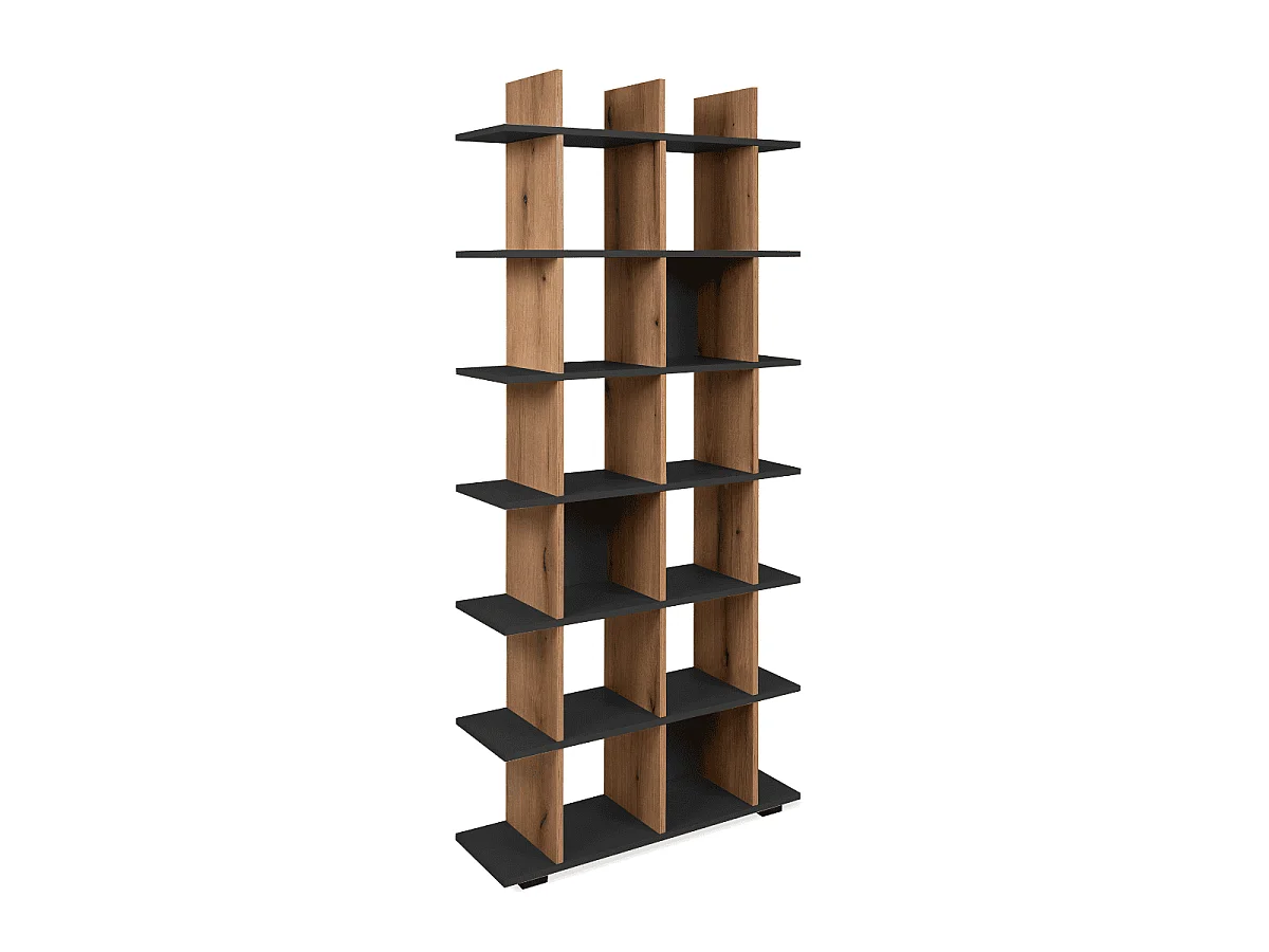 Estante ARVID de 10 Nichos com Estrutura de Efeito Carvalho, 80 x 175 cm - L80 x A175 cm
