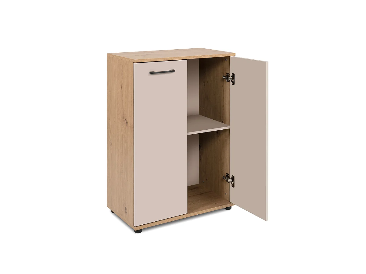 Buffet 2 portes effet chêne et cachemire L60 cm - LINO