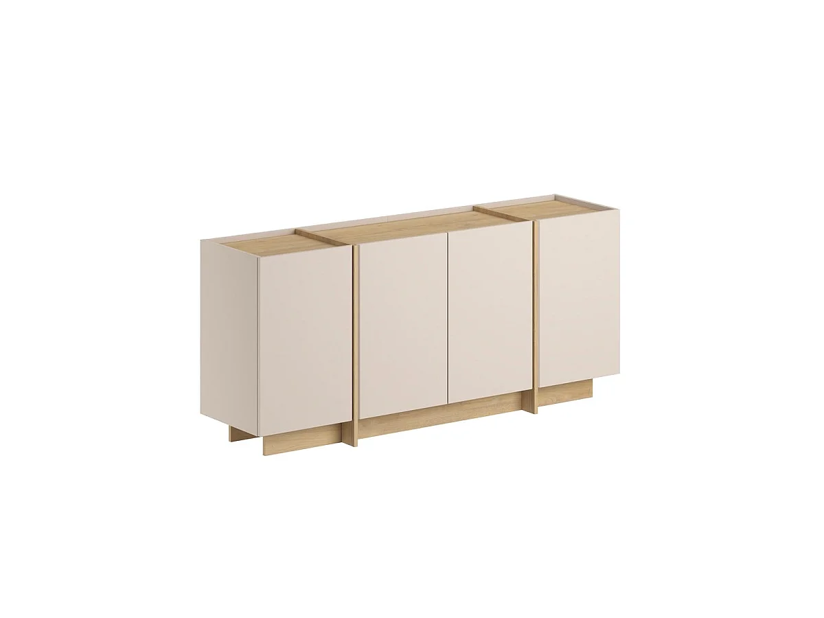 Buffet 4 portes décor cachemire et chêne L180 cm ONYX