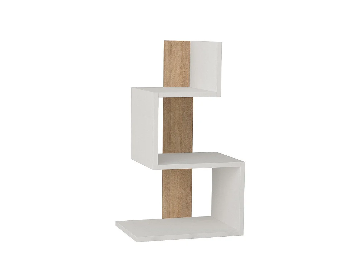 Comodino bianco e decorato in legno di rovere L42 cm - ROSIE