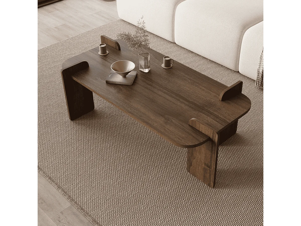 Table basse rectangulaire avec bords arrondis L120 cm RIVE