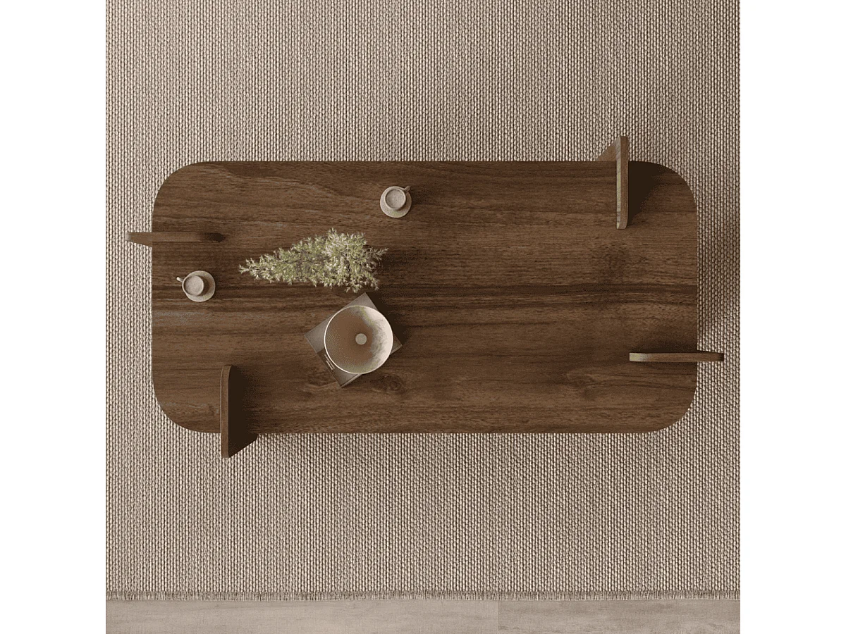 Table basse rectangulaire avec bords arrondis L120 cm RIVE