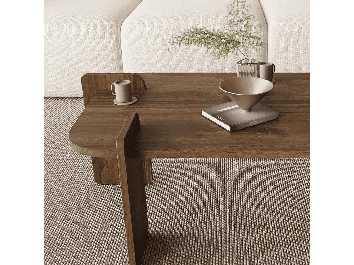Table basse rectangulaire avec bords arrondis L120 cm RIVE