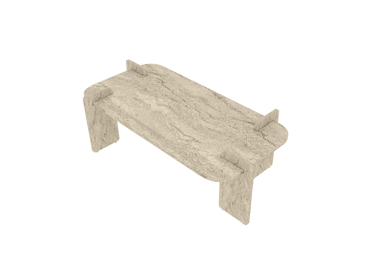 Table basse rectangulaire avec bords arrondis L120 cm RIVE