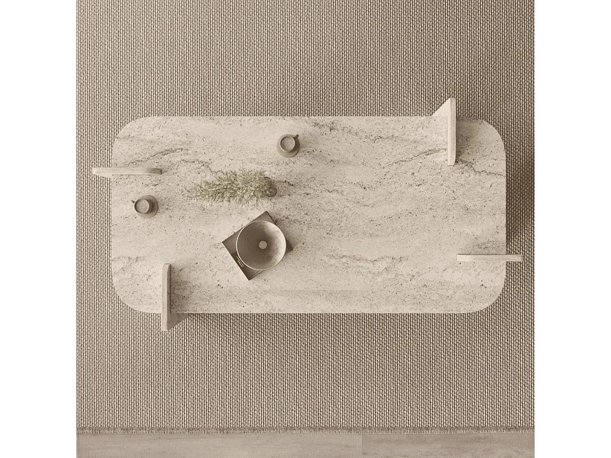 Table basse rectangulaire avec bords arrondis L120 cm RIVE