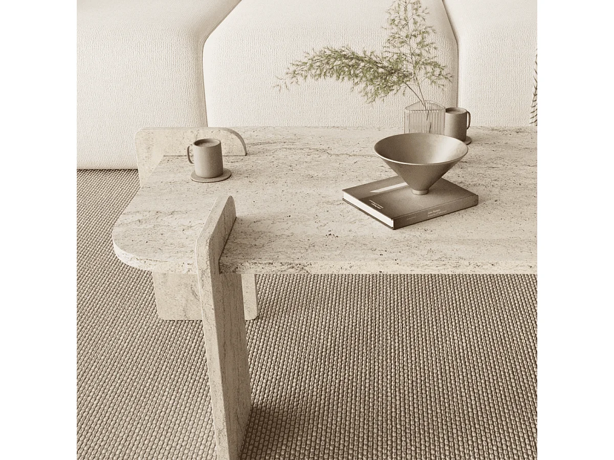 Table basse rectangulaire avec bords arrondis L120 cm RIVE