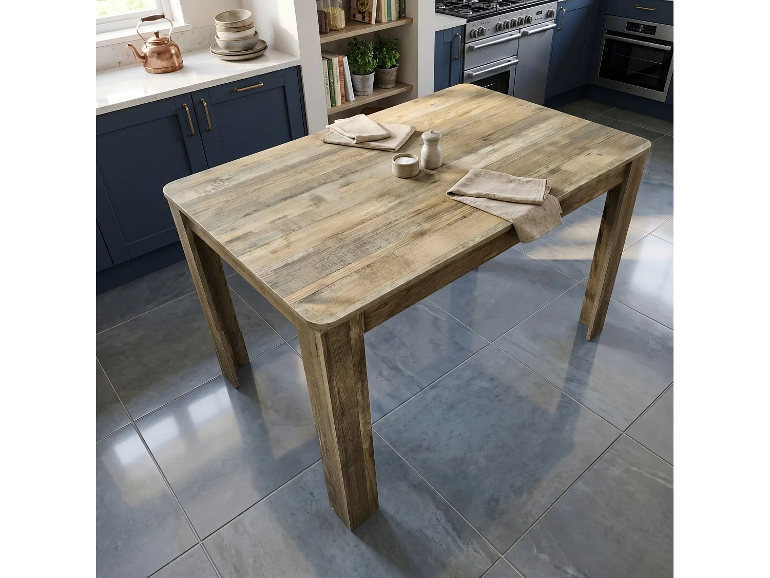 Dining Set with Rustic Wood Effect Table, 2 Green Velvet Diamond Chairs and Rustic Bench 4 Seater