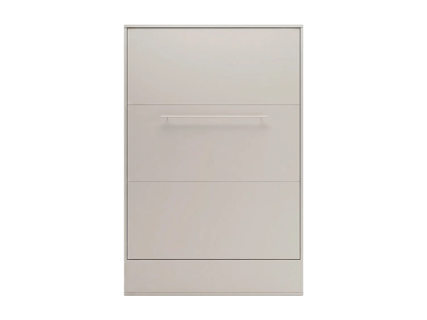 Lit escamotable 140 x 200 cm - Ouverture verticale manuelle – Beige et naturel + Matelas - NILODIA