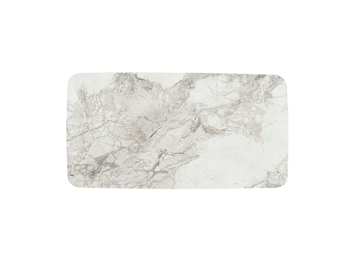 Table basse rectangulaire décor marbre blanc L100 cm - LIORA