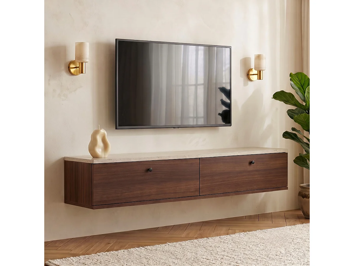 Mobile TV sospeso 2 antine a ribalta L140 cm - ROY