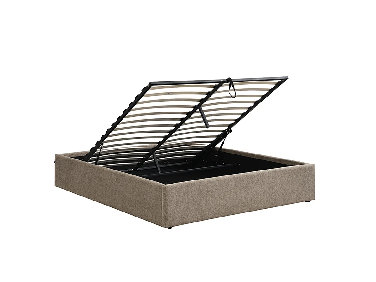 Opbergbed 140x190 cm van gemêleerde stof - ALIX