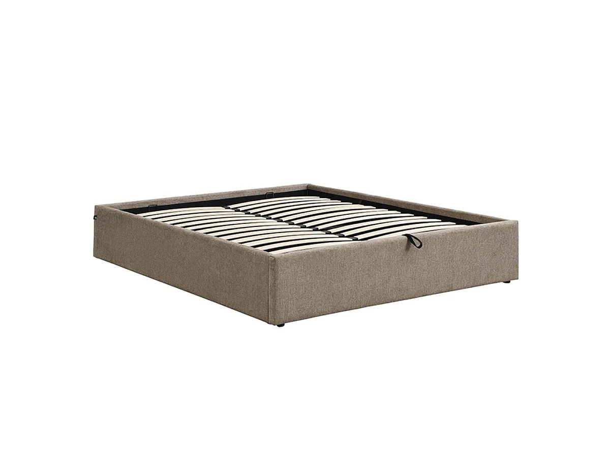 Opbergbed 140x190 cm van gemêleerde stof - ALIX