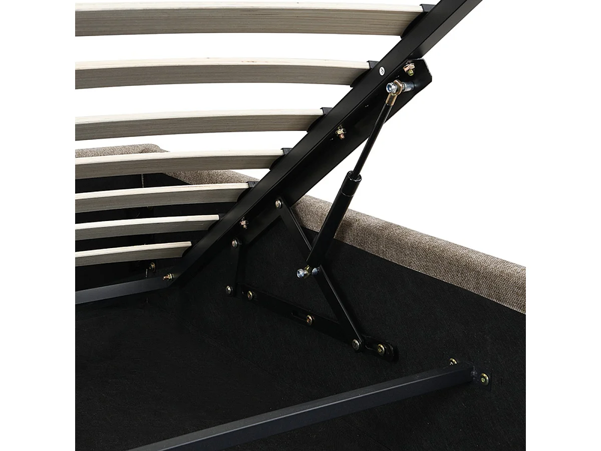 Opbergbed 140x190 cm van gemêleerde stof - ALIX