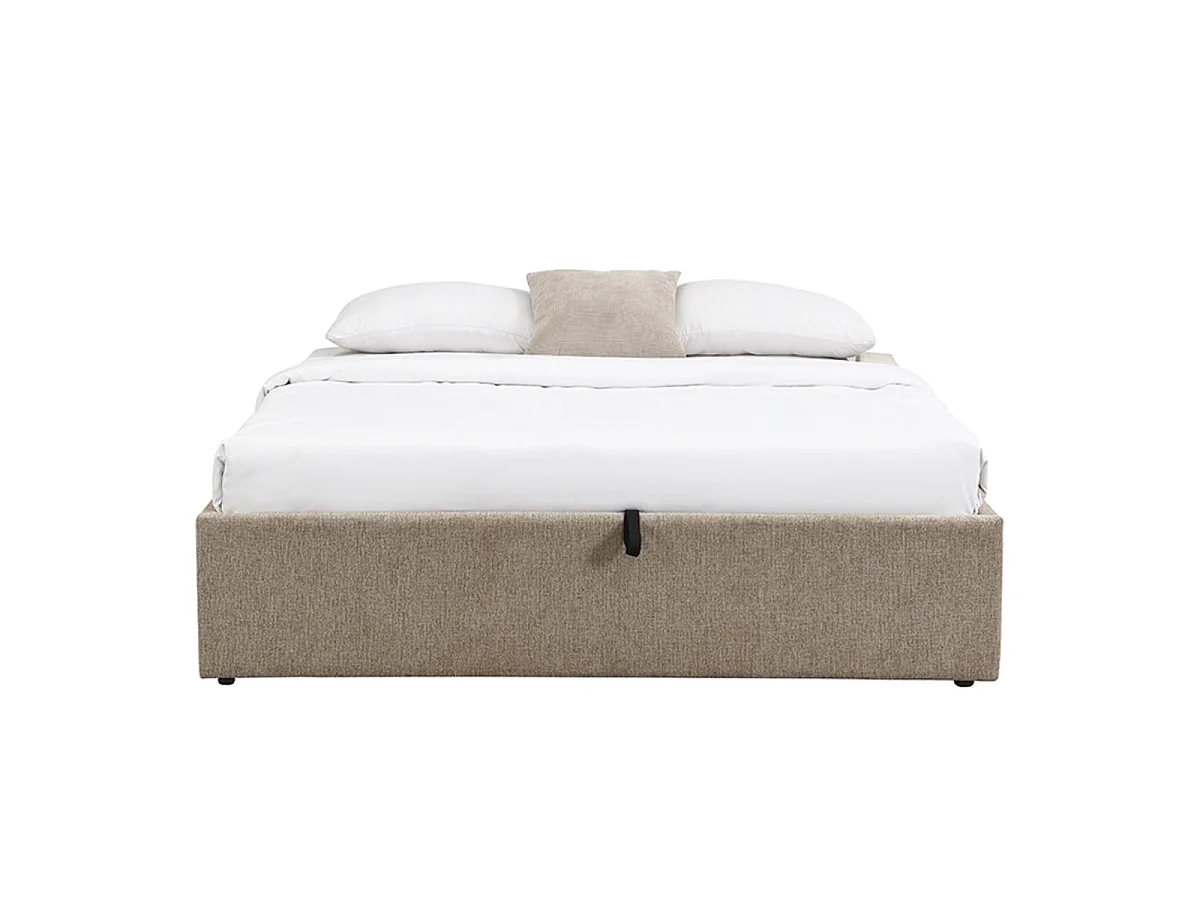 Opbergbed 140x190 cm van gemêleerde stof - ALIX