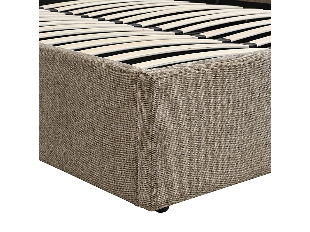 Opbergbed 140x190 cm van gemêleerde stof - ALIX