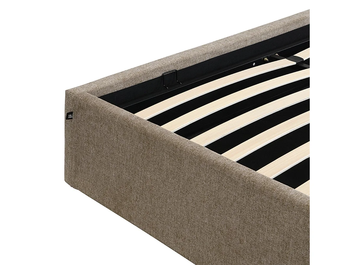 Opbergbed 140x190 cm van gemêleerde stof - ALIX