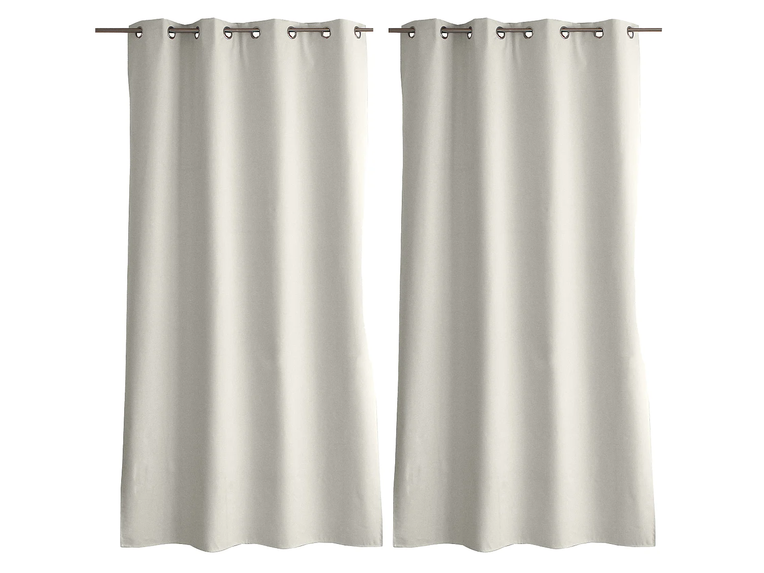 Rideaux occultant thermique, écru, 140x240 cm, Lot de 2, avec œillets, Collection Oxford, CMADECO - Beige