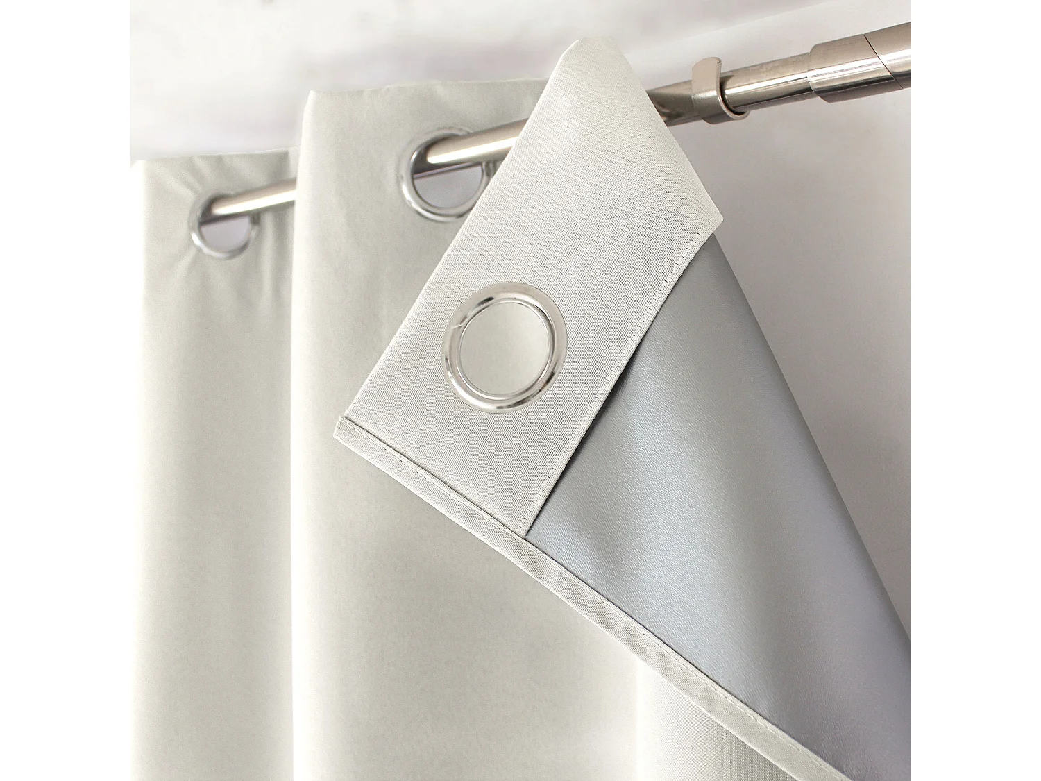 Rideaux occultant thermique, écru, 140x240 cm, Lot de 2, avec œillets, Collection Oxford, CMADECO - Beige