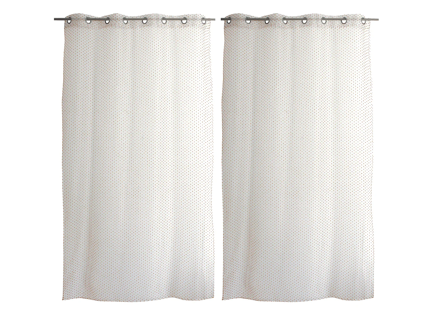 Voilages fenêtres, à œillets, blanc et camel, 140x240cm, lot de 2, plumetis, Collection Lolita, CMADECO - Blanc