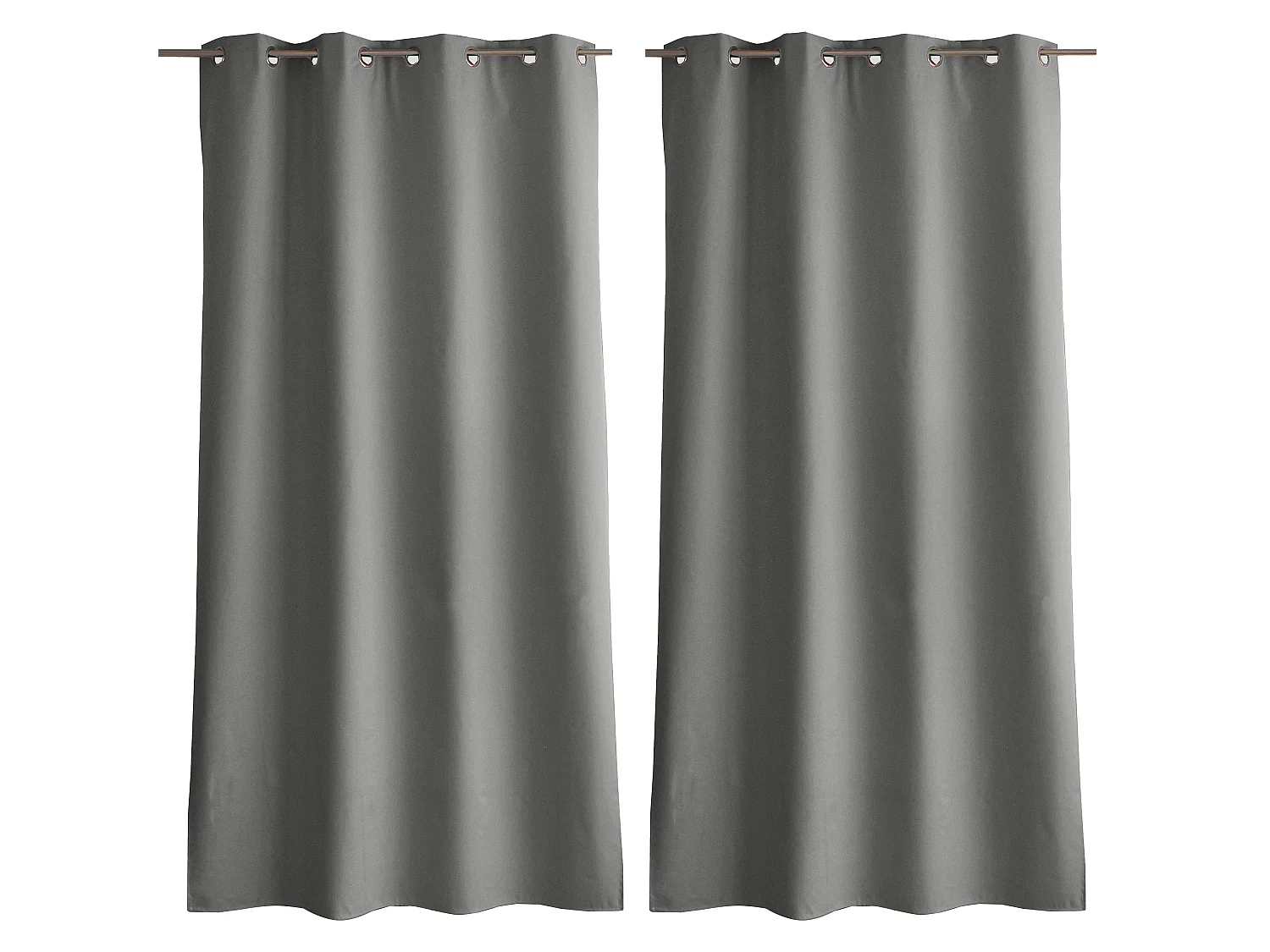 Rideaux occultant thermique, Gris clair, 140x240 cm, Lot de 2, avec œillets, Collection Oxford, CMADECO - Gris