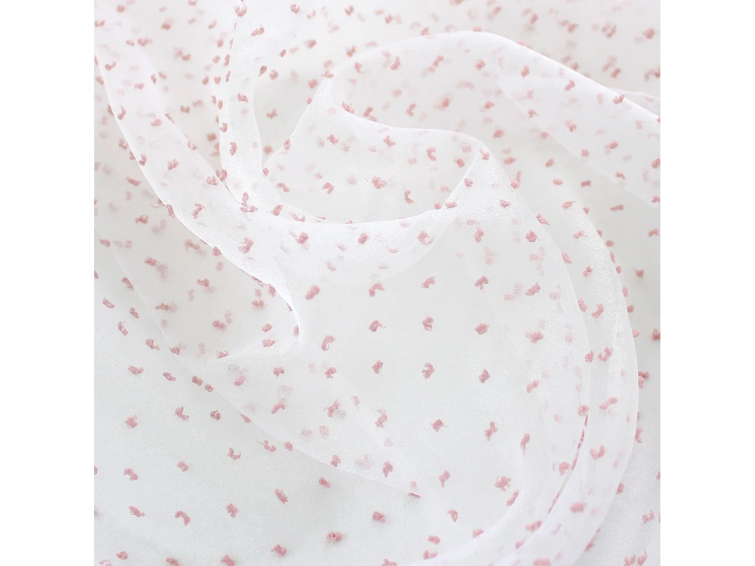 Voilages fenêtres, à œillets, blanc et vieux rose, 140x240cm, lot de 2, plumetis, Collection Lolita, CMADECO - Blanc