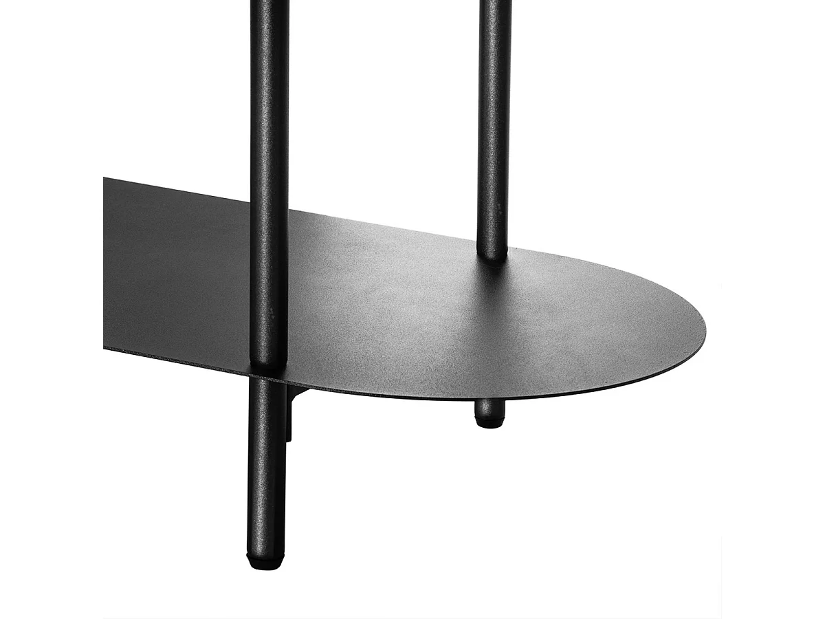 Two-tier console table in black metal, H77 cm - SASHA