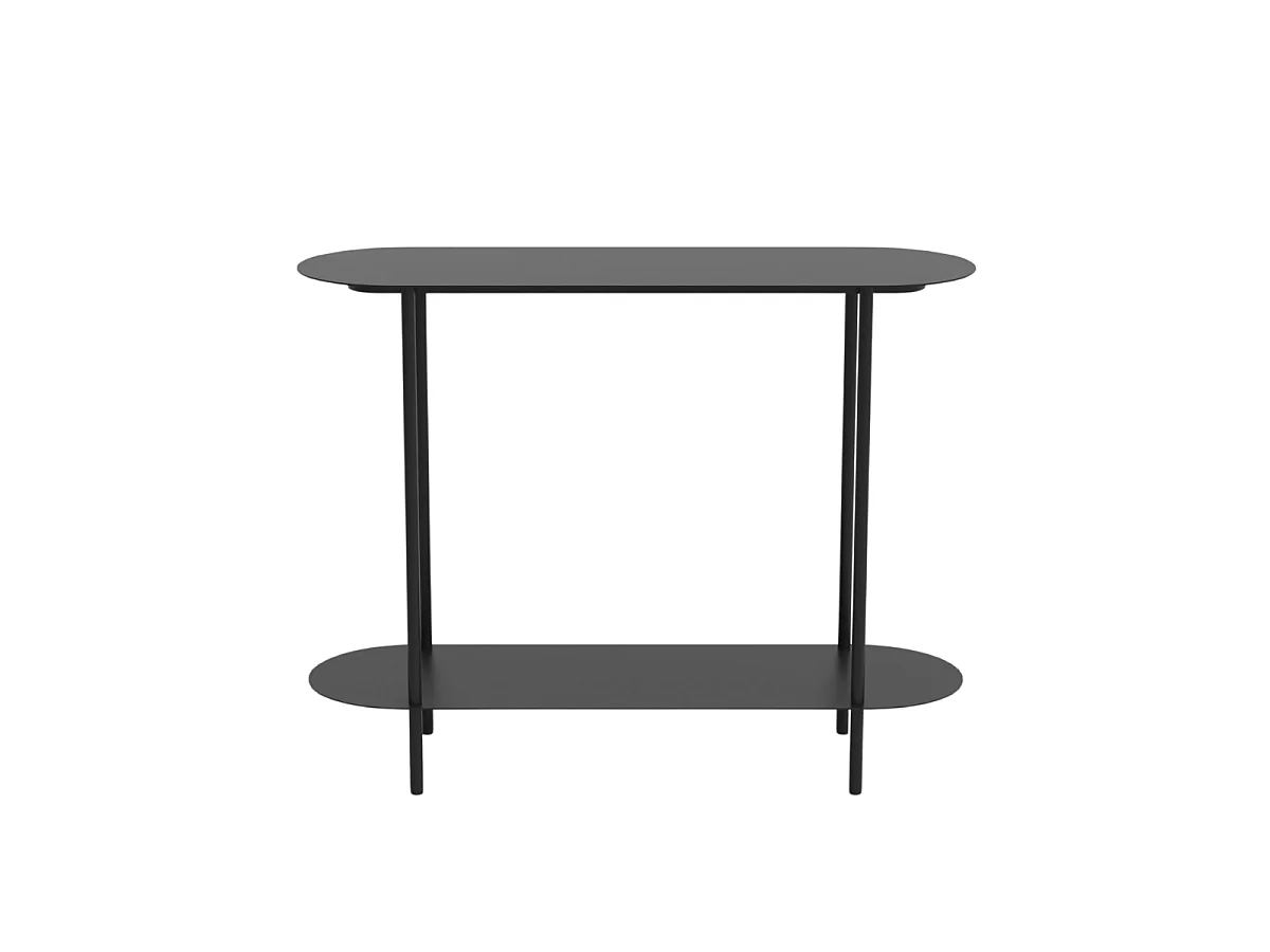 Console a due ripiani in metallo nero H77 cm - SASHA