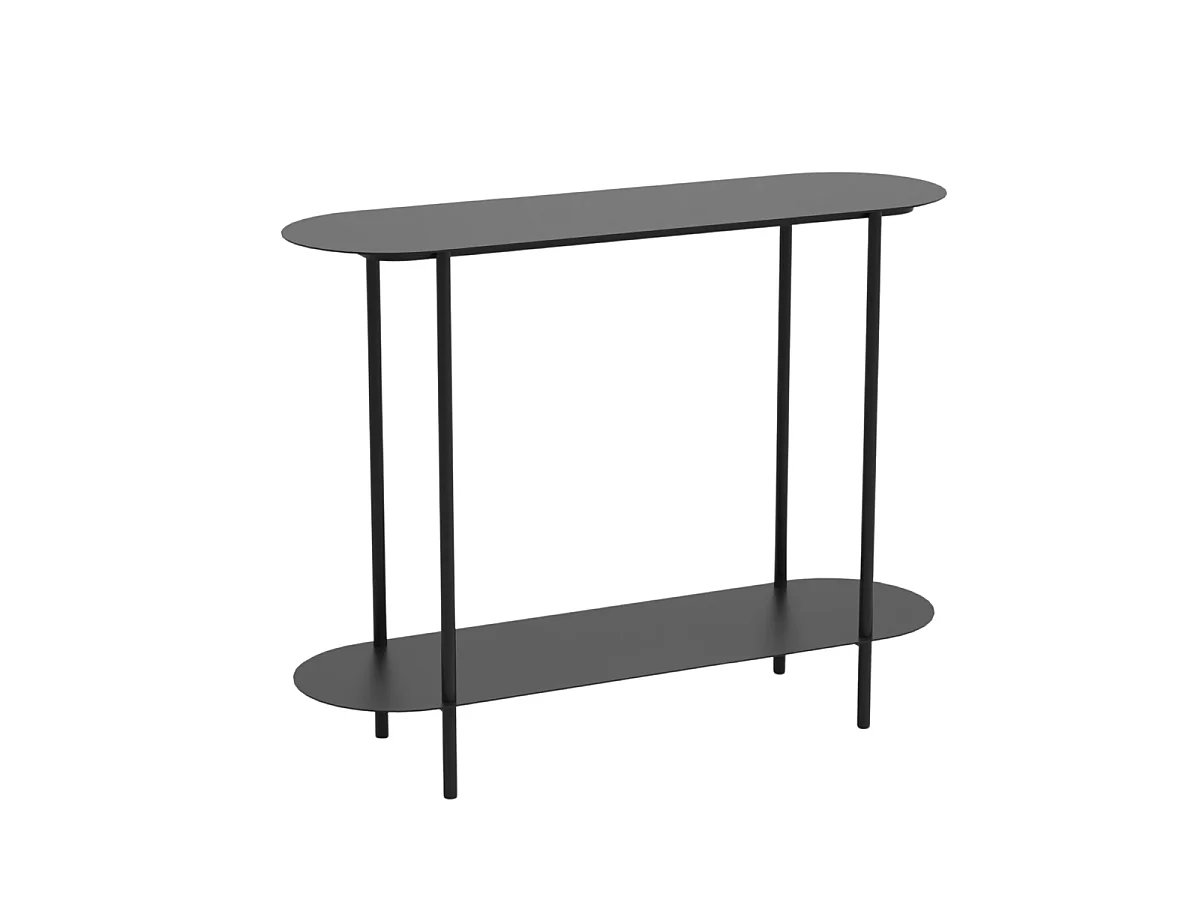 Console a due ripiani in metallo nero H77 cm - SASHA