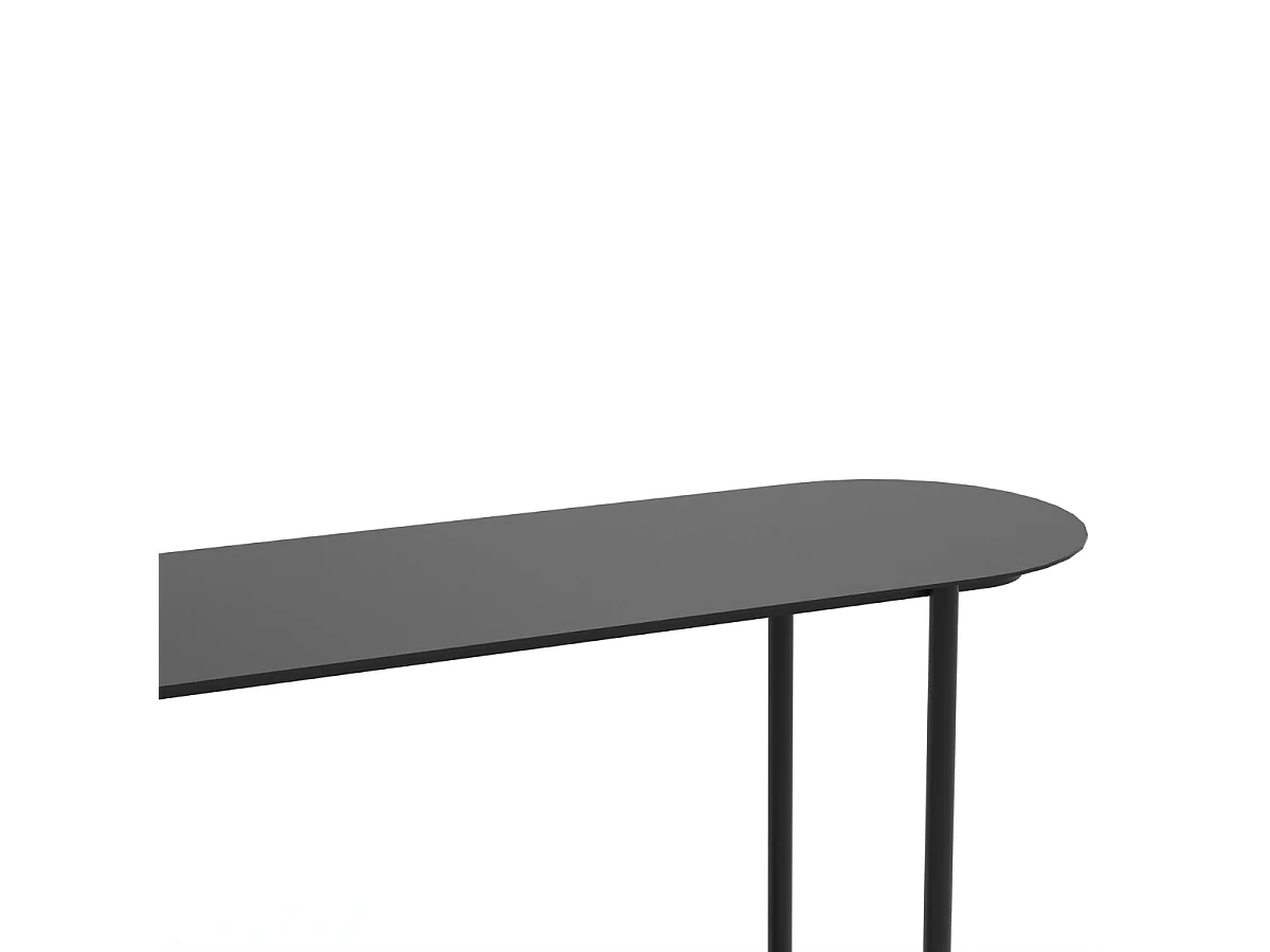 Console a due ripiani in metallo nero H77 cm - SASHA