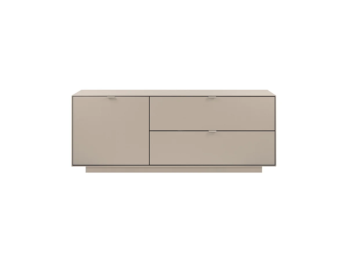 Mobile TV con 1 porta, 2 ribalte decorazione sabbia L160 cm - VIKA