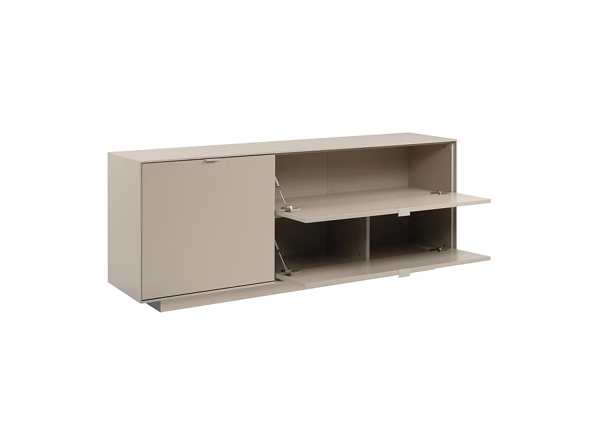 Mobile TV con 1 porta, 2 ribalte decorazione sabbia L160 cm - VIKA