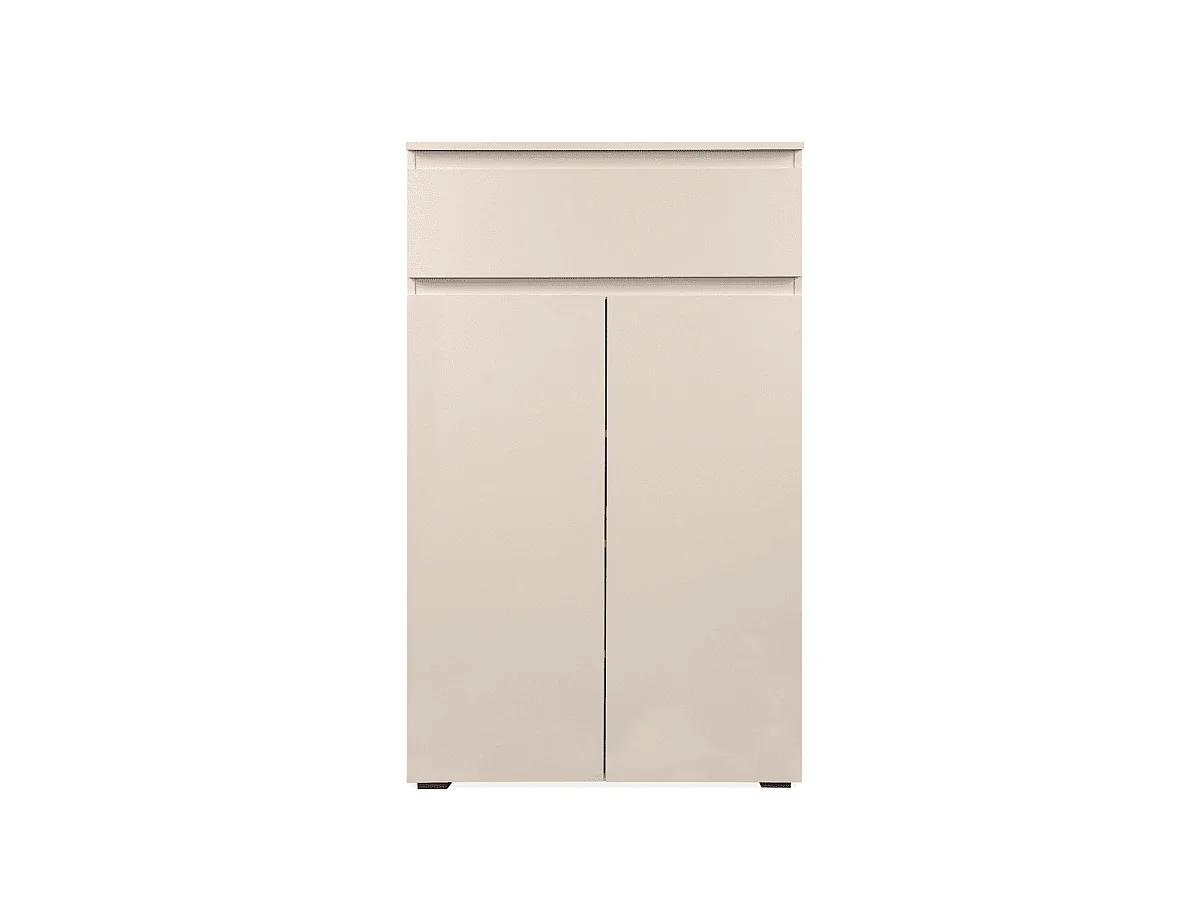 Armoire à chaussures 2 portes et 1 tiroir cachemire H131 cm - ELVA